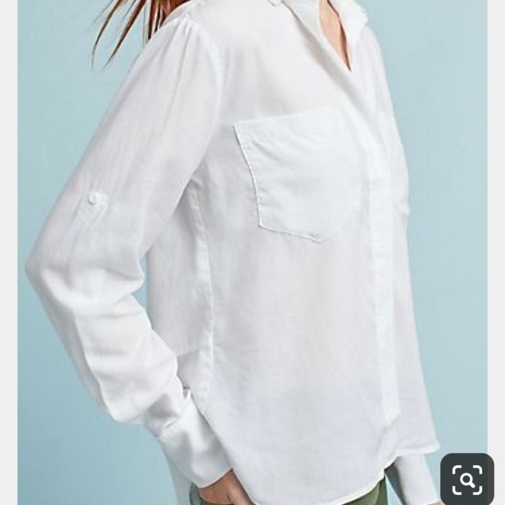 Cloth & Stone Split Back White Button Up